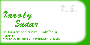 karoly sudar business card